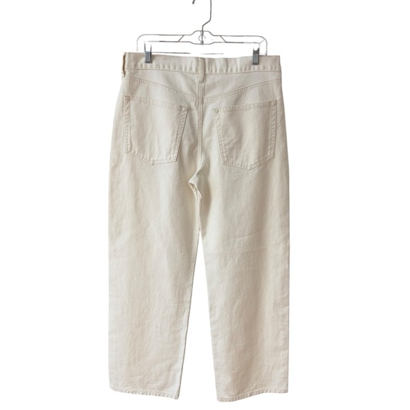 NEW ETICA Stanton Relaxed Wide Leg Denim Jeans Size 30 Natural CREAM Baggy Retro - Picture 4 of 10